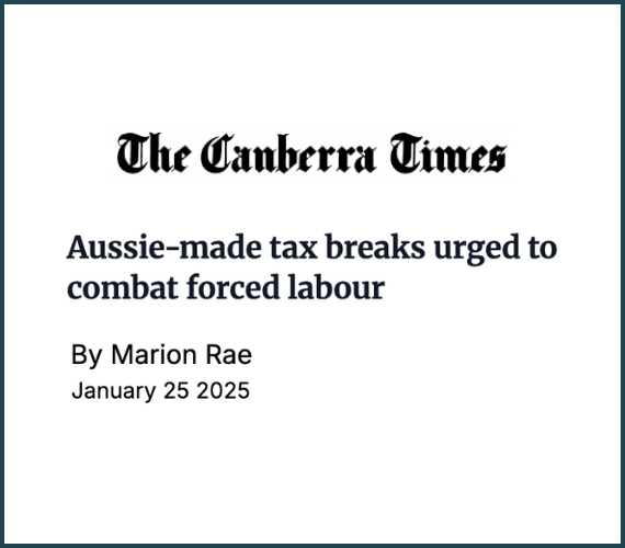 The Canberra Times - Advocating for new tax concessions on critical mineral production to address modern slavery risk 2025