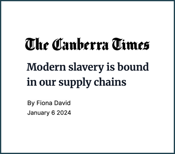 The Canberra Times - Modern slavery in supply chains 2024
