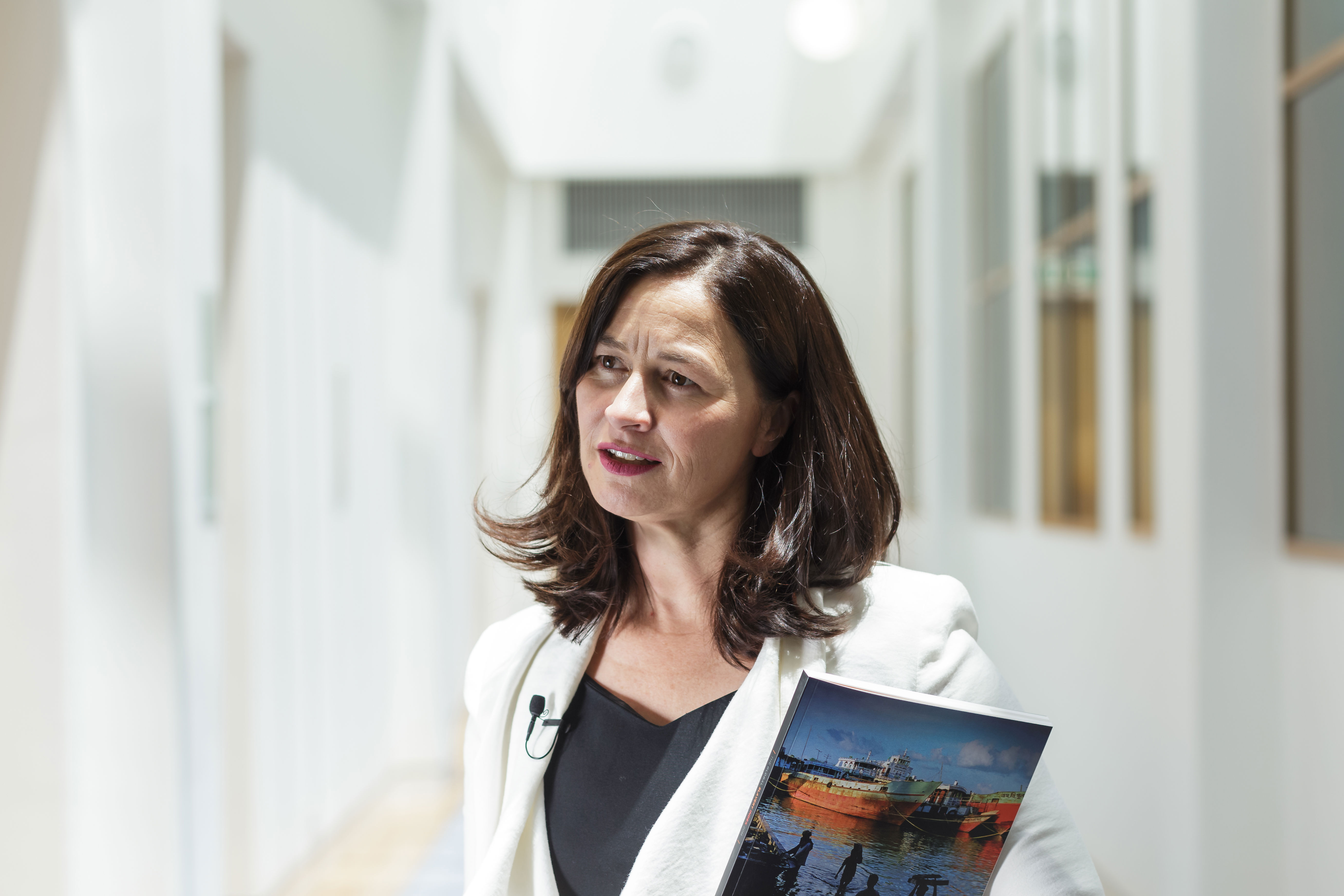 Fiona David, Architect of the Global Slavery Index, at Parliament House in Canberra, Australia. (Photo by Raul Ortiz de Lejarazu Machin).