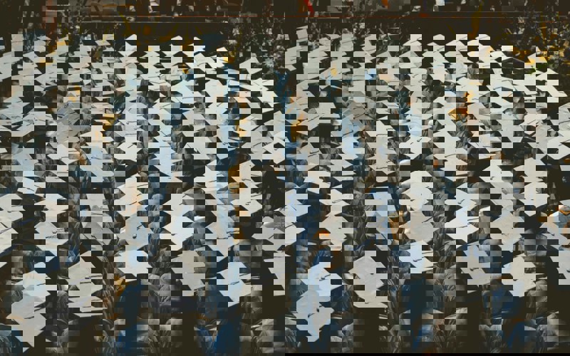 University students at a graduation ceremony