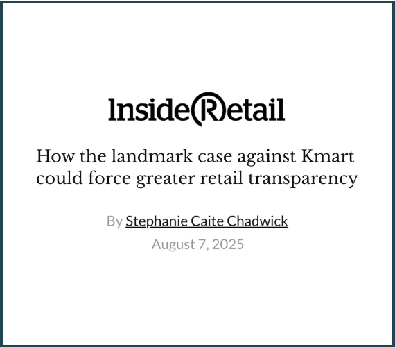 Inside Retail Fiona David commentary on a case brought by the Australian Uyghur Tangritagh Women's Association against Kmart 2025